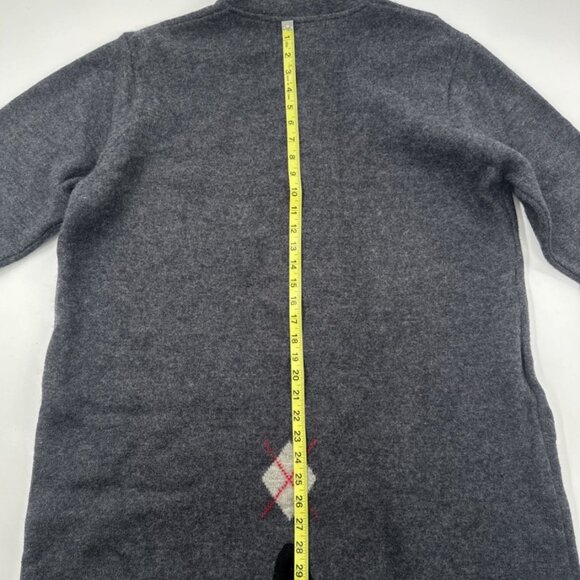 Herman Geist Cardigan 100% Wool Sweater Womens Plus 22W Argyle Gray Zip Collared - Picture 11 of 11
